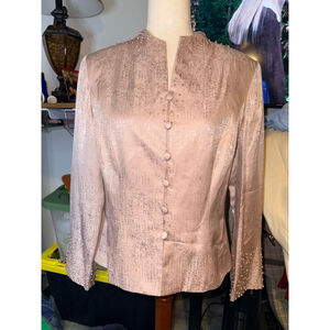 Adrianna Papell 100% silk elegant pink blush jacket sz 12. Tiny beads